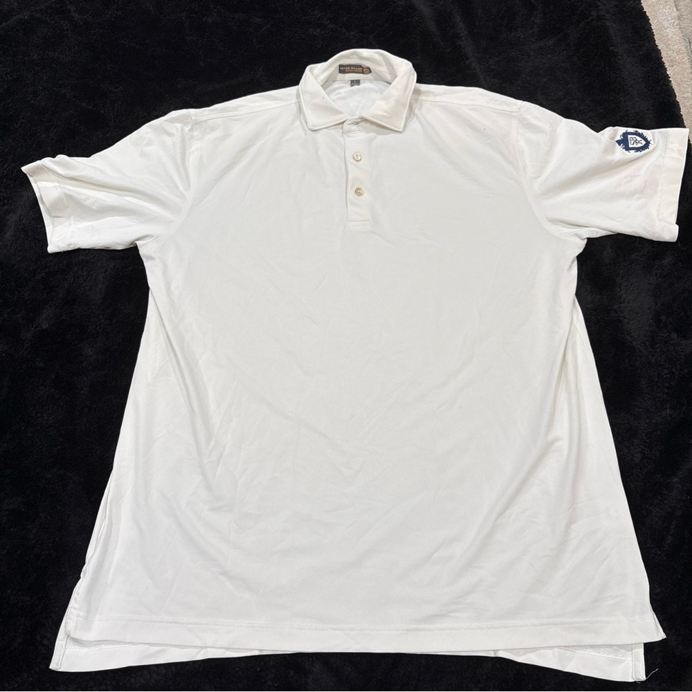 Peter Millar White Polo Shirt with Logo Detail
